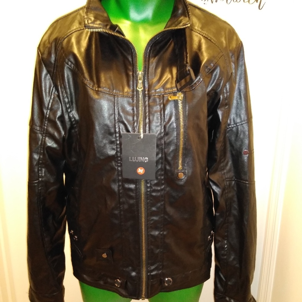 LuJing women's leather like jacket size M